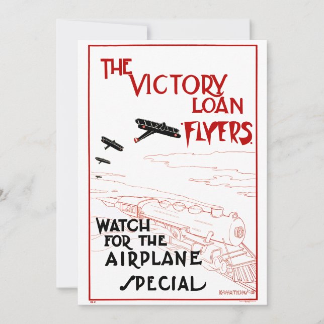 Vintage Patriotic, Victory Loan Flyers Airplanes (Front)