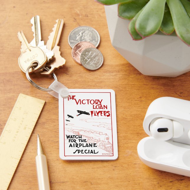 Vintage Patriotic, Victory Loan Flyers Airplanes Keychain (Desk)