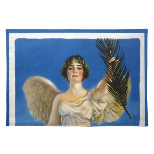 Vintage Patriotic Woman Angel Buy War Bonds Cloth Placemat