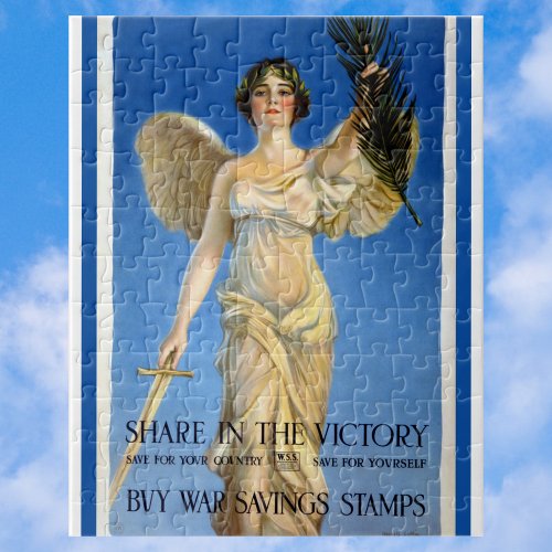 Vintage Patriotic Woman Angel Buy War Bonds Jigsaw Puzzle