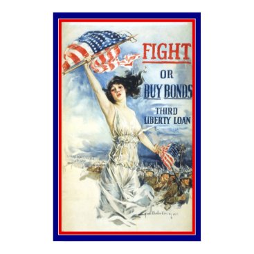 Vintage Patriotic Woman w American Flag Poster Art Vintage Patriotic Woman w American Flag Poster Art