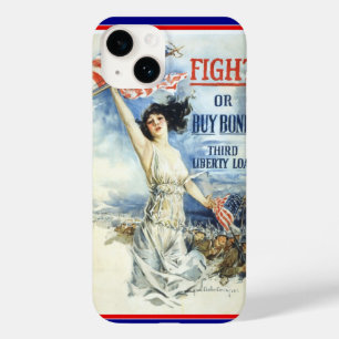 Vintage Patriotic Woman w American Flag Poster Art Case-Mate iPhone 14 Case