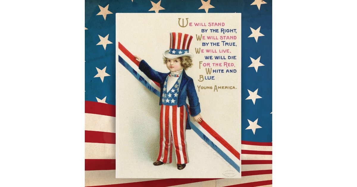 Vintage Patriotic Young Uncle Sam 4th of July Holiday Postcard | Zazzle