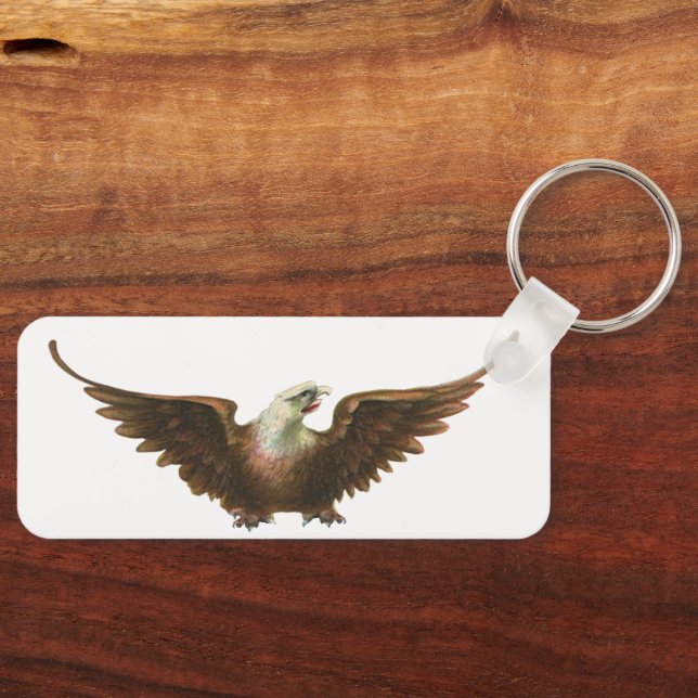 Vintage Patriotism American Bald Eagle Bird Flying Keychain (Front)