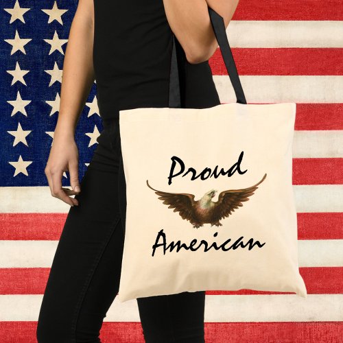 Vintage Patriotism American Bald Eagle Bird Flying Tote Bag