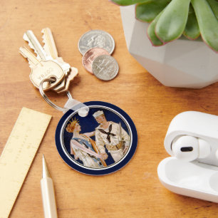 Vintage Patriotism, Lady Liberty with Navy Seaman Keychain