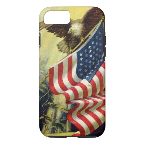 Vintage Patriotism Patriotic Eagle American Flag iPhone 87 Case