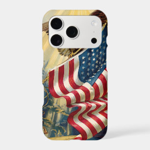 Vintage Patriotism, Patriotic Eagle American Flag iPhone 17 Pro Case