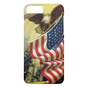 Vintage Patriotism, Patriotic Eagle American Flag iPhone 8 Plus/7 Plus Case