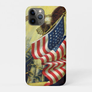 Vintage Patriotism, Patriotic Eagle American Flag iPhone 11 Pro Case