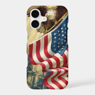 Vintage Patriotism, Patriotic Eagle American Flag iPhone 17 Case