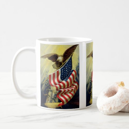 Vintage Patriotism Patriotic Eagle American Flag Coffee Mug