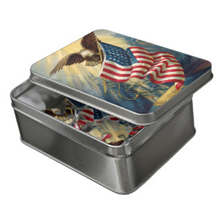 Vintage Patriotism, Patriotic Eagle American Flag Jigsaw Puzzle