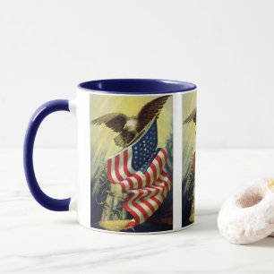 Vintage Patriotism, Patriotic Eagle American Flag Mug