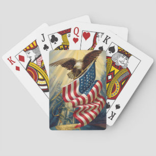 Vintage Patriotism, Patriotic Eagle American Flag Poker Cards
