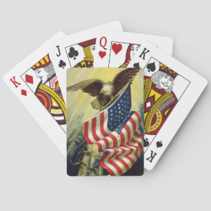 Vintage Patriotism, Patriotic Eagle American Flag Poker Cards