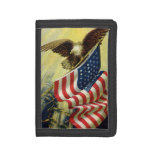 Vintage Patriotism, Patriotic Eagle American Flag Trifold Wallet at Zazzle