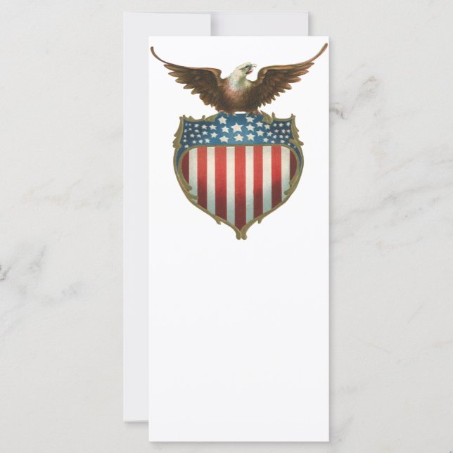 Vintage Patriotism, Proud Eagle over American Flag (Front)