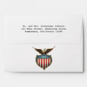 Vintage Patriotism, Proud Eagle over American Flag Envelope (Back (Top Flap))