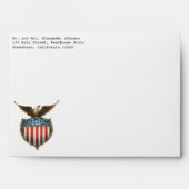 Vintage Patriotism, Proud Eagle over American Flag Envelope (Front)