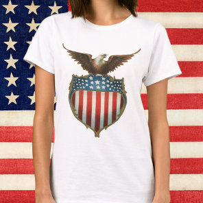 Vintage Patriotism, Proud Eagle over American Flag T-Shirt