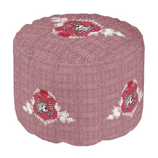 Vintage pattern and antique symbol pouf