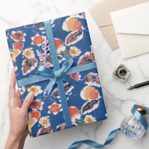 Vintage Pattern Bingata: eggplant Wrapping Paper