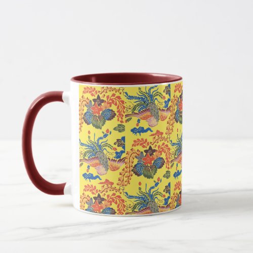 Vintage Pattern Bingata Paulownia and Phoenix Mug