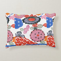 Vintage Pattern Bingata: Small cherry blossoms ... Accent Pillow