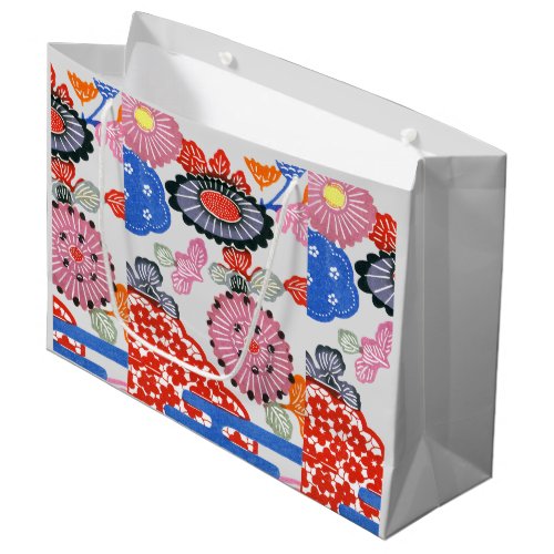 Vintage Pattern Bingata Small cherry blossoms  Large Gift Bag