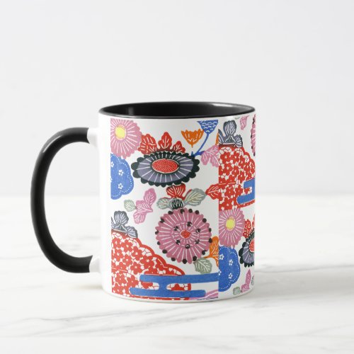Vintage Pattern Bingata Small cherry blossoms  Mug