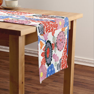 Vintage Pattern Bingata: Small cherry blossoms ... Short Table Runner