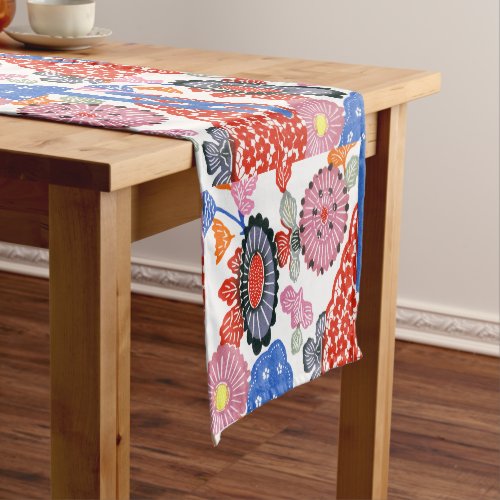 Vintage Pattern Bingata Small cherry blossoms  Short Table Runner