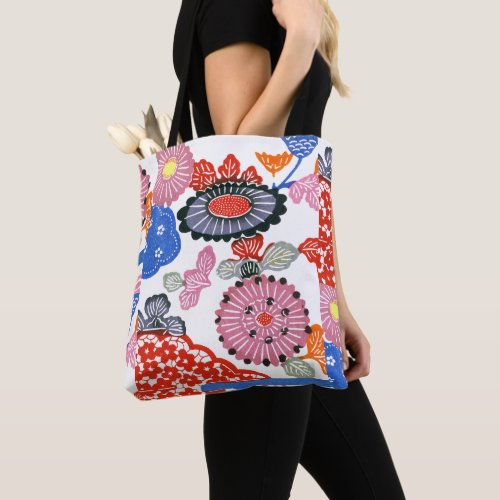 Vintage Pattern Bingata Small cherry blossoms  Tote Bag