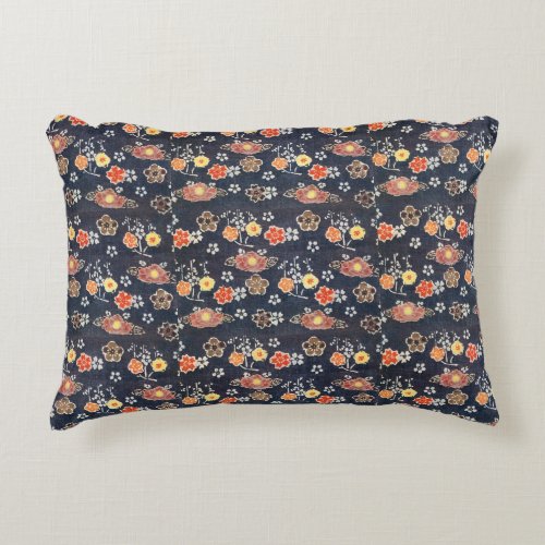 Vintage Pattern Bingata Ume blossoms cherry  Accent Pillow