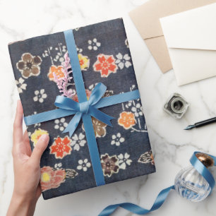 Vintage Pattern Bingata: Ume blossoms, cherry ... Wrapping Paper