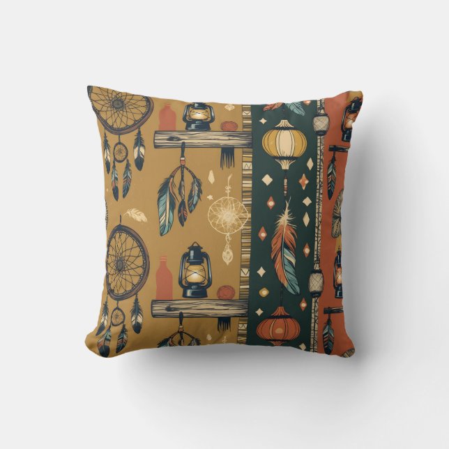 Vintage pattern design throw pillow (Front)