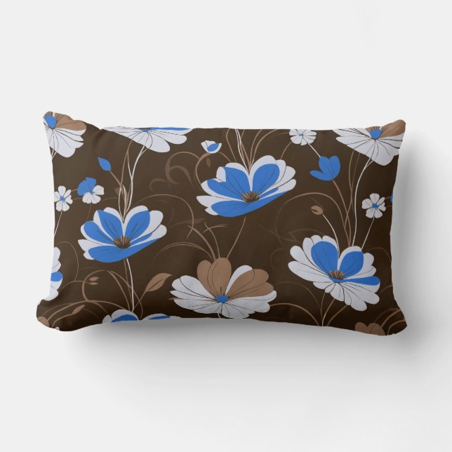 Vintage pattern, elegant floral design lumbar pillow (Front)