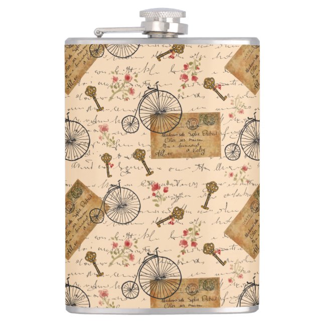 vintage pattern flask (Front)