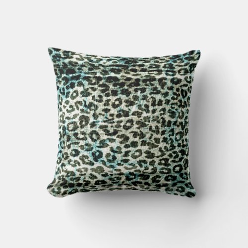 Vintage pattern leopard fur abstract throw pillow