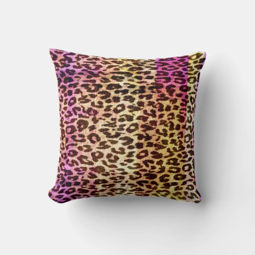 Vintage pattern leopard fur abstract throw pillow