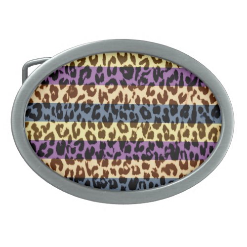 Vintage pattern leopard fur texture oval belt buckle