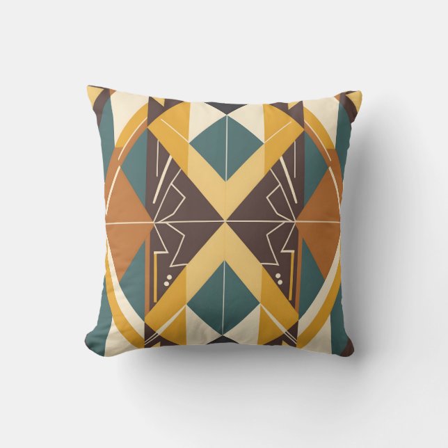 vintage pattern library throw pillow (Front)