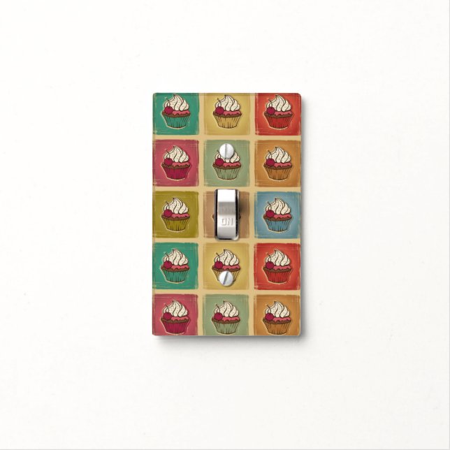 Vintage pattern made of cupcakes light switch cover (In Situ)