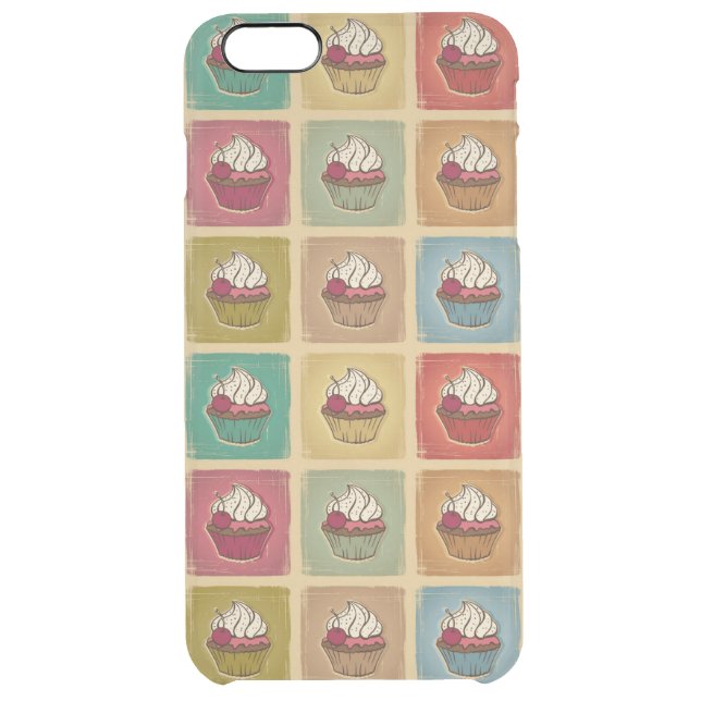 Vintage pattern made of cupcakes uncommon iPhone case (Back)
