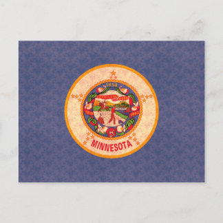 Vintage Pattern Minnesotan Flag Postcard