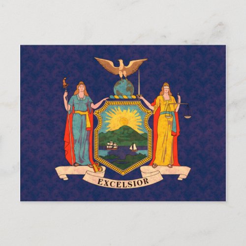 Vintage Pattern New Yorker Flag Postcard