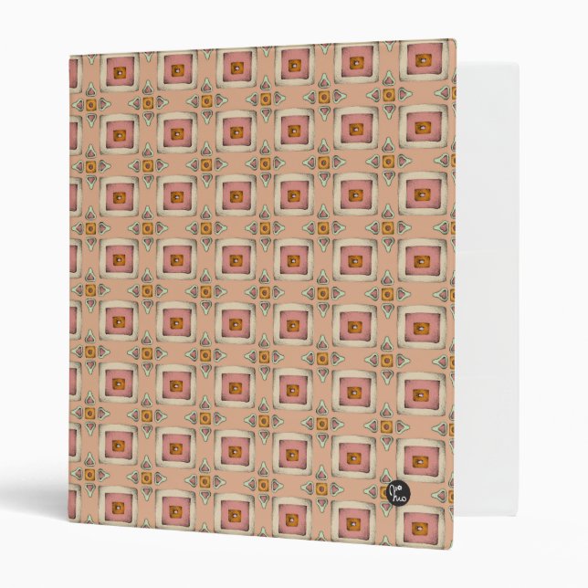 Vintage Pattern Peach Binder (Front/Inside)