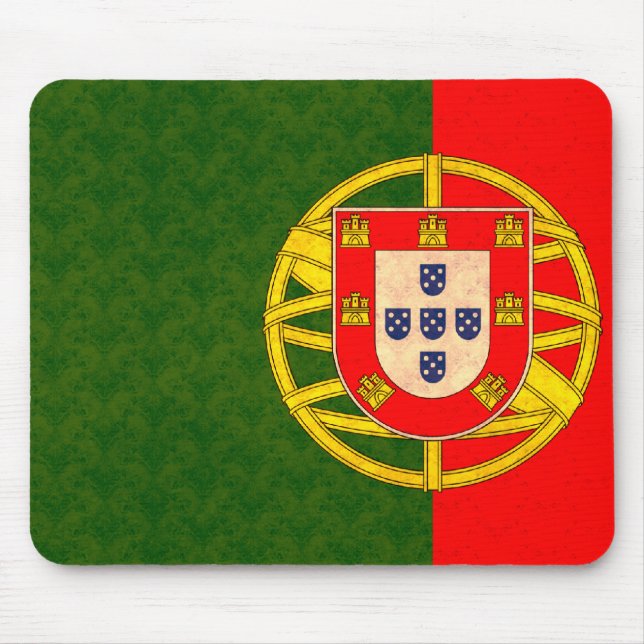 Vintage Pattern Portuguese Flag Mouse Pad (Front)