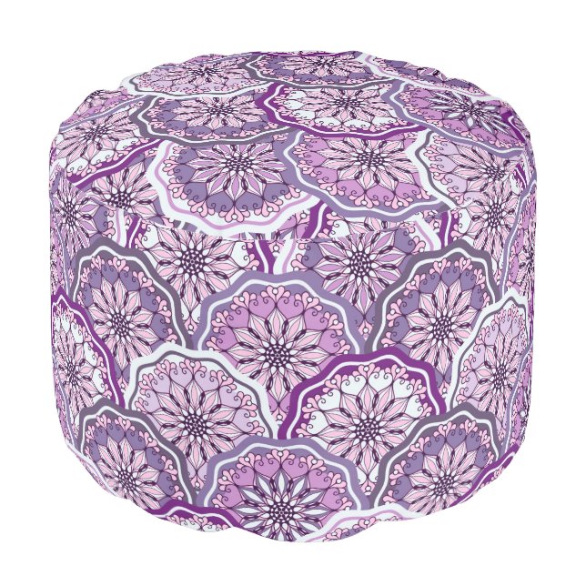 Vintage Pattern Pouf (Angled Front)